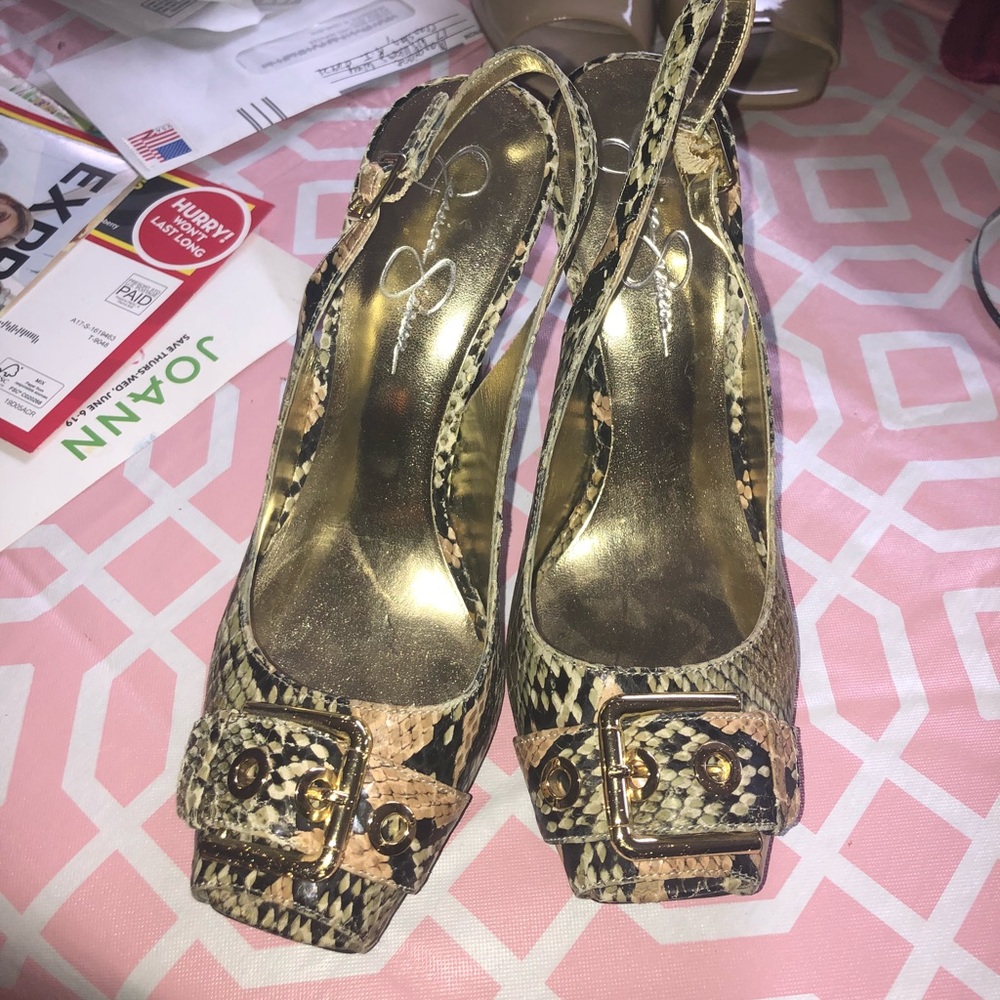 Jessica Simpson python print heels